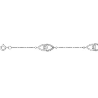 Bracelet entrelacé Argent rhodié et Oxydes ROBBEZ MASSON Femme