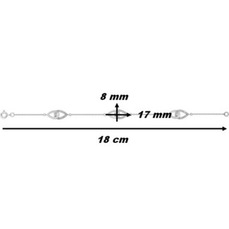 Bracelet entrelacé Argent rhodié et Oxydes ROBBEZ MASSON Femme , dimensions.