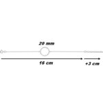 Bracelet Cercle Argent rhodié et Oxydes ROBBEZ MASSON Femme, dimensions.