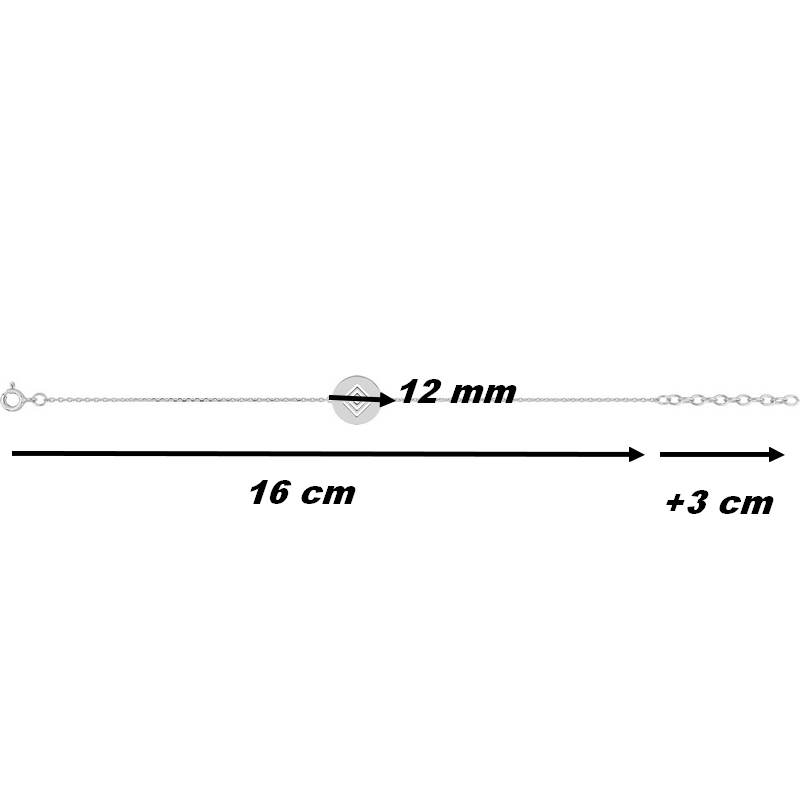 Bracelet rond Argent rhodié ROBBEZ MASSON Femme, dimensions.