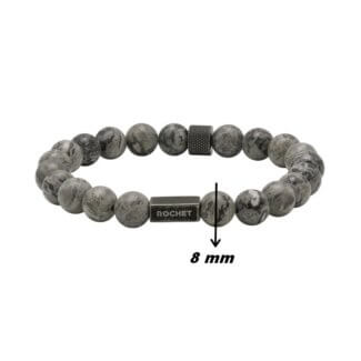 Bracelet Acier inoxydable et Jaspe ROCHET HB2800 Homme, largeur.