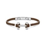 Bracelet AMARRAGE Acier cordon marron HERBELIN BH24ABBC Homme