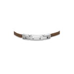 Bracelet AMARRAGE Acier cordon marron HERBELIN BH24ABBC Homme, fermoir.