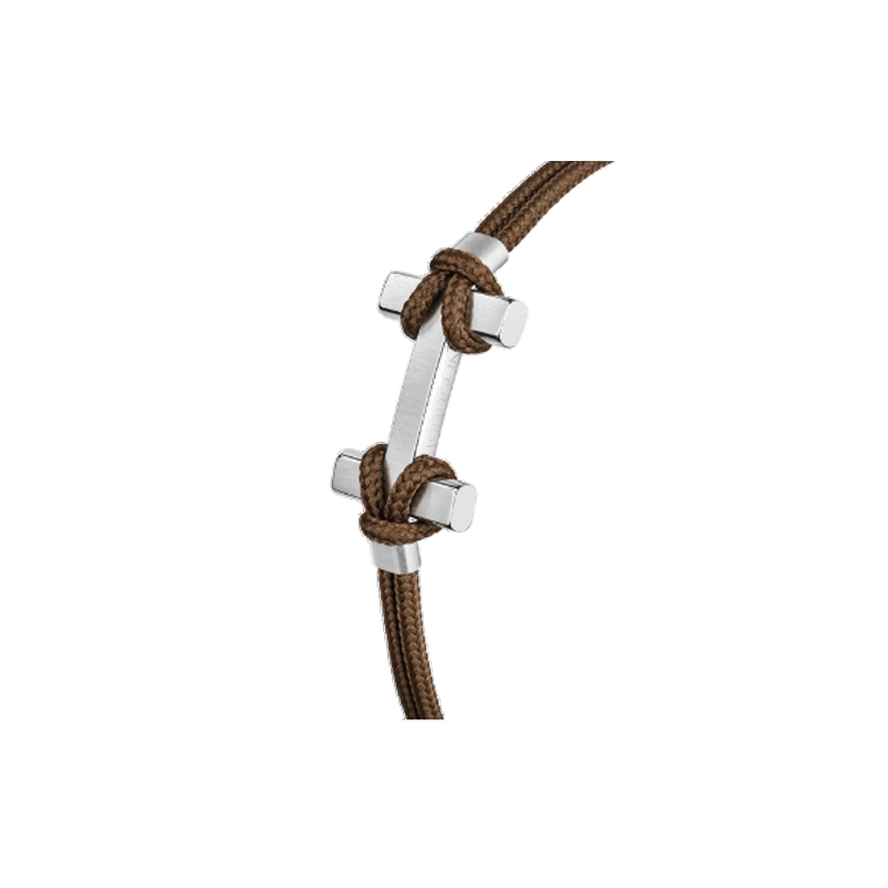 Bracelet AMARRAGE Acier cordon marron HERBELIN BH24ABBC Homme, zoom.