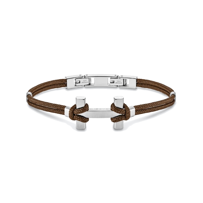 Bracelet AMARRAGE Acier cordon marron HERBELIN BH24ABBC Homme