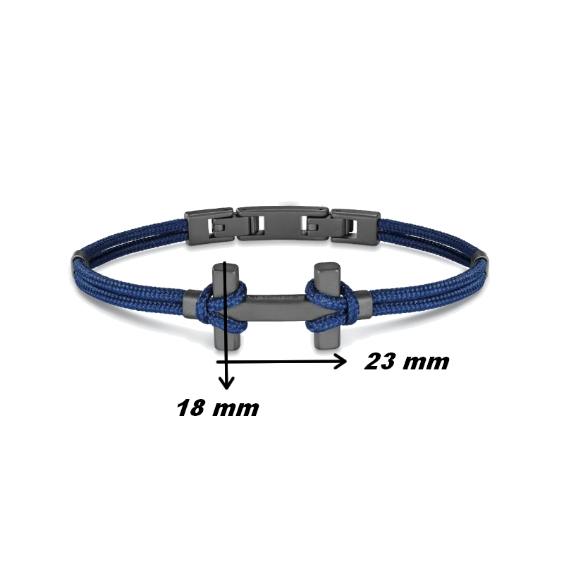 Bracelet AMARRAGE Titane cordon bleu HERBELIN BH24TDBM Homme, dimensions.