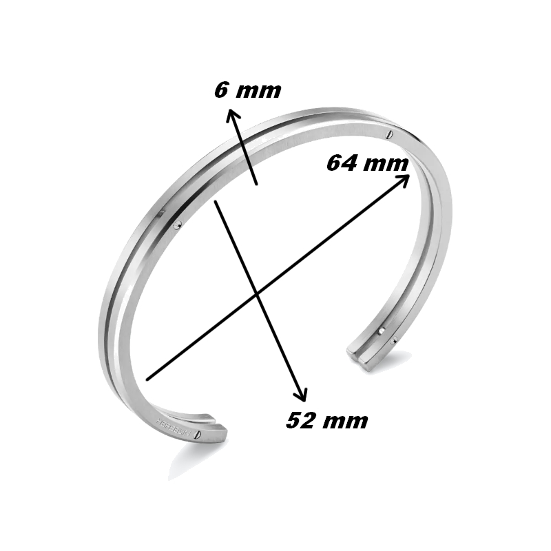 Bracelet jonc NEWPORT HERBELIN JND6AB Duo Acier Homme, dimensions.