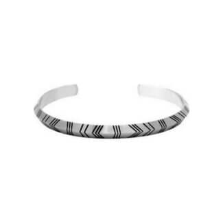 Bracelet jonc Homme zébré Acier inoxydable HBJ69600 ROCHET