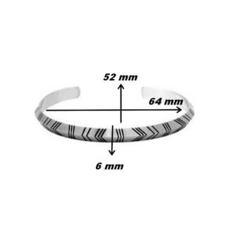 Bracelet jonc Homme zébré Acier inoxydable HBJ69600 ROCHET, dimensions.