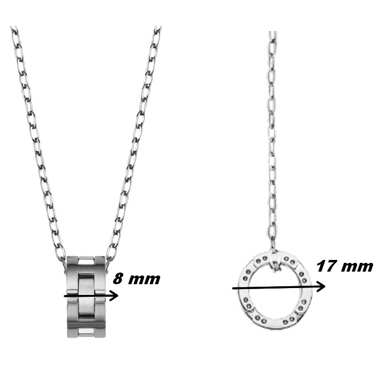 Collier CAP CAMARAT HERBELIN CCC8AB Acier inoxydable Homme, dimensions.