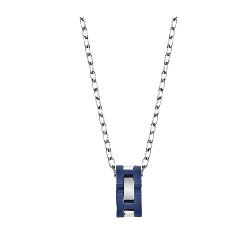 collier-homme-herbelin-acier-inoxydable-et-céramique-bleue-CCC8CBAB Collier CAP CAMARAT HERBELIN CCC8CBAB Acier et céramique bleue Homme