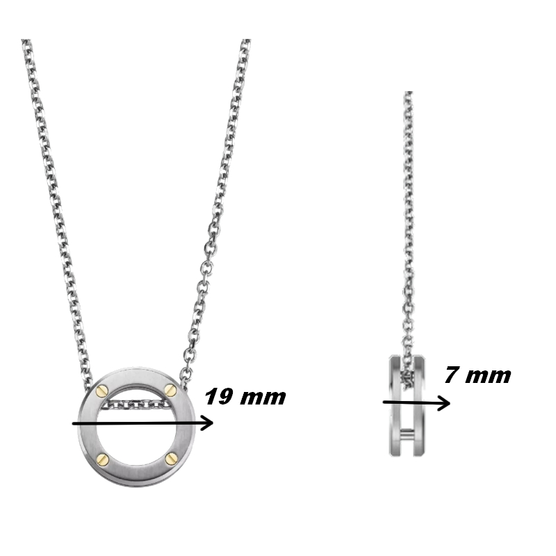 Collier NEWPORT HERBELIN CND20ABG2N Acier et Or Homme, dimensions