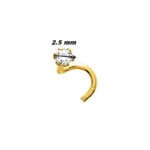 Piercing nez Or jaune et Oxyde ROBBEZ MASSON, largeur.