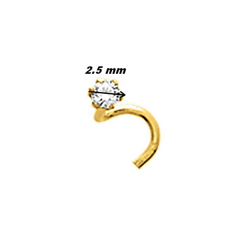 Piercing nez Or jaune et Oxyde ROBBEZ MASSON, largeur.