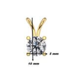 Pendentif Or jaune et Diamant 750/1000 THOMAS JAVON, dimensions