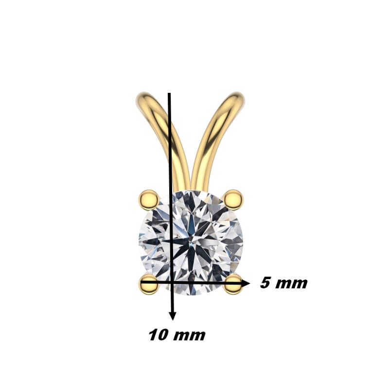 Pendentif Or jaune et Diamant 750/1000 THOMAS JAVON, dimensions