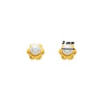 Boucles d'oreilles Perle de culture et Or jaune ROBBEZ MASSON, diamètre