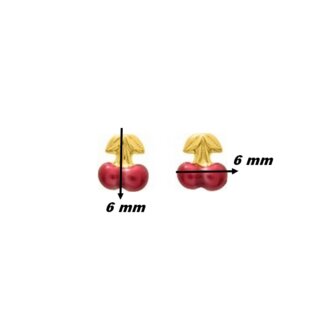 Boucles d'oreilles Enfant Cerises Or jaune 750/1000 ROBBEZ MASSON, dimensions