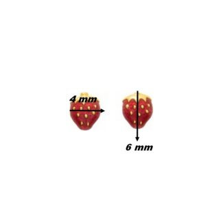 Boucles d'oreilles Enfant Fraise Or jaune 750/1000 ROBBEZ MASSON, dimensions