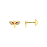 Boucles d'oreilles enfant Libellule Or jaune 750/1000 ROBBEZ MASSON