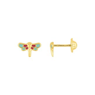 Boucles d'oreilles enfant Libellule Or jaune 750/1000 ROBBEZ MASSON