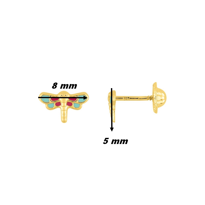 boucles-oreilles-enfant-libellule-or-jaune-750-robbez-masson-8026V-dimensions Boucles d'oreilles enfant Libellule Or jaune 750/1000 ROBBEZ MASSON, dimensions