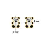 Boucles d'oreilles Enfant Panda Or jaune 750/1000 ROBBEZ MASSON, dimensions
