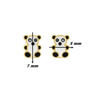 Boucles d'oreilles Enfant Panda Or jaune 750/1000 ROBBEZ MASSON, dimensions