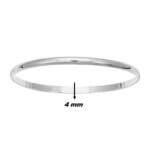 Bracelet demi jonc 4 mm Argent rhodié ROBBEZ MASSON Femme, largeur