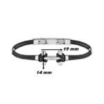 Bracelet AMARRAGE Acier cordon noir BH20ABNR HERBELIN Homme, dimensions