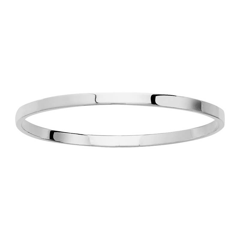 Bracelet jonc plat 4 mm Argent rhodié ROBBEZ MASSON Femme