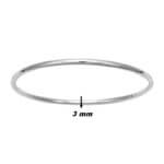 Bracelet jonc 3 mm Argent rhodié ROBBEZ MASSON Femme, épaisseur