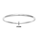 Bracelet jonc 4 mm Argent rhodié ROBBEZ MASSON Femme largeur