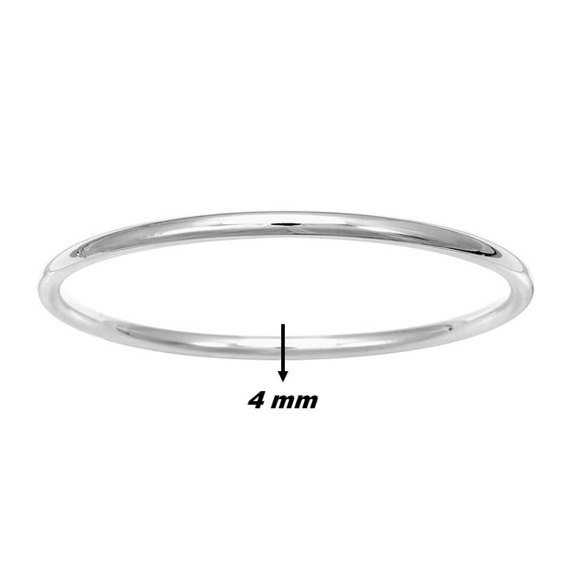 Bracelet jonc 4 mm Argent rhodié ROBBEZ MASSON Femme largeur