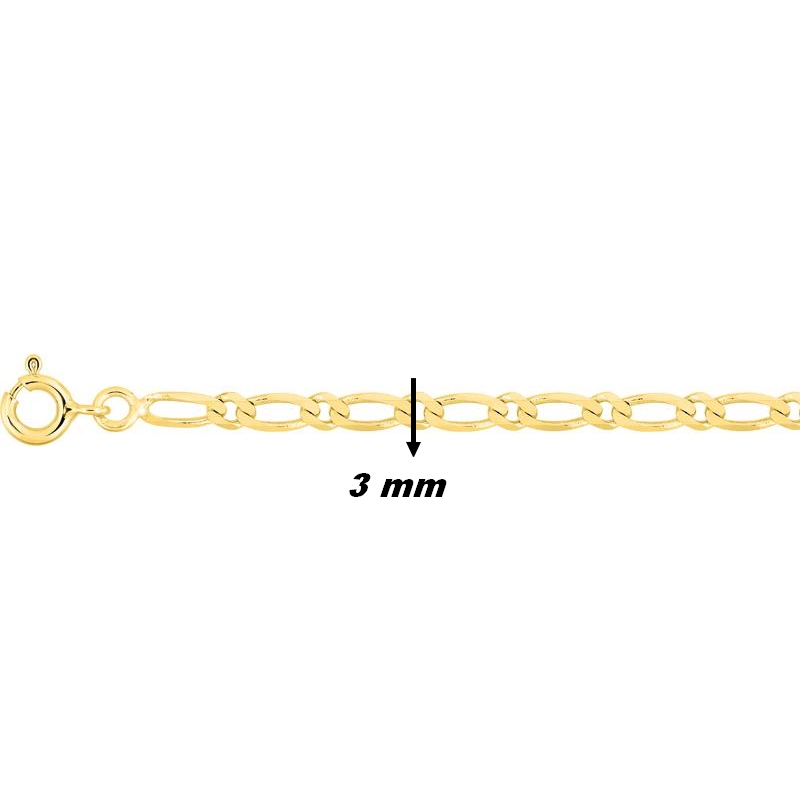 Chaîne Alternée 1+1 Or jaune ROBBEZ MASSON, largeur