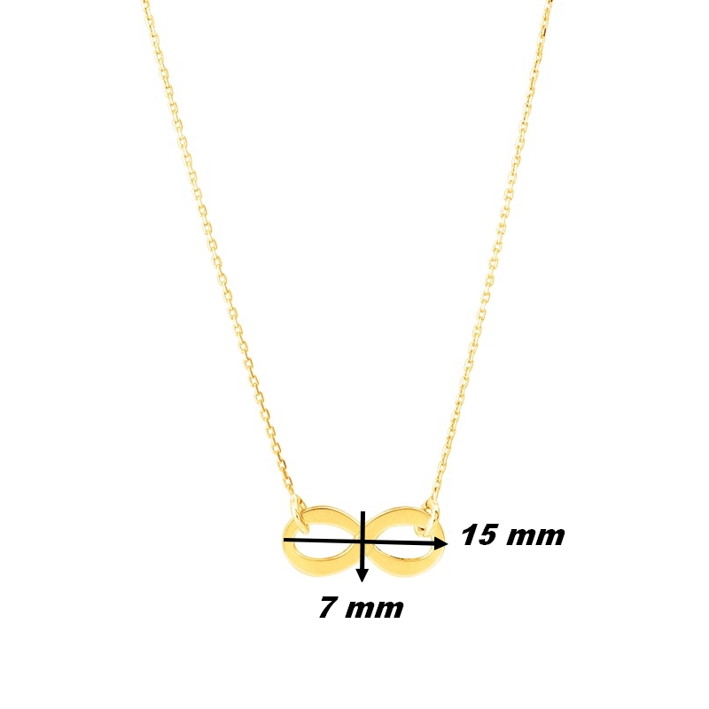 Collier Femme Infini Or jaune 750/1000 , dimensions