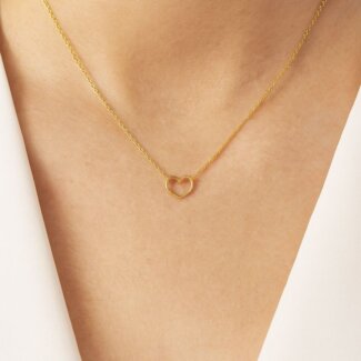 Collier Femme Cœur Or jaune 750/1000 porté