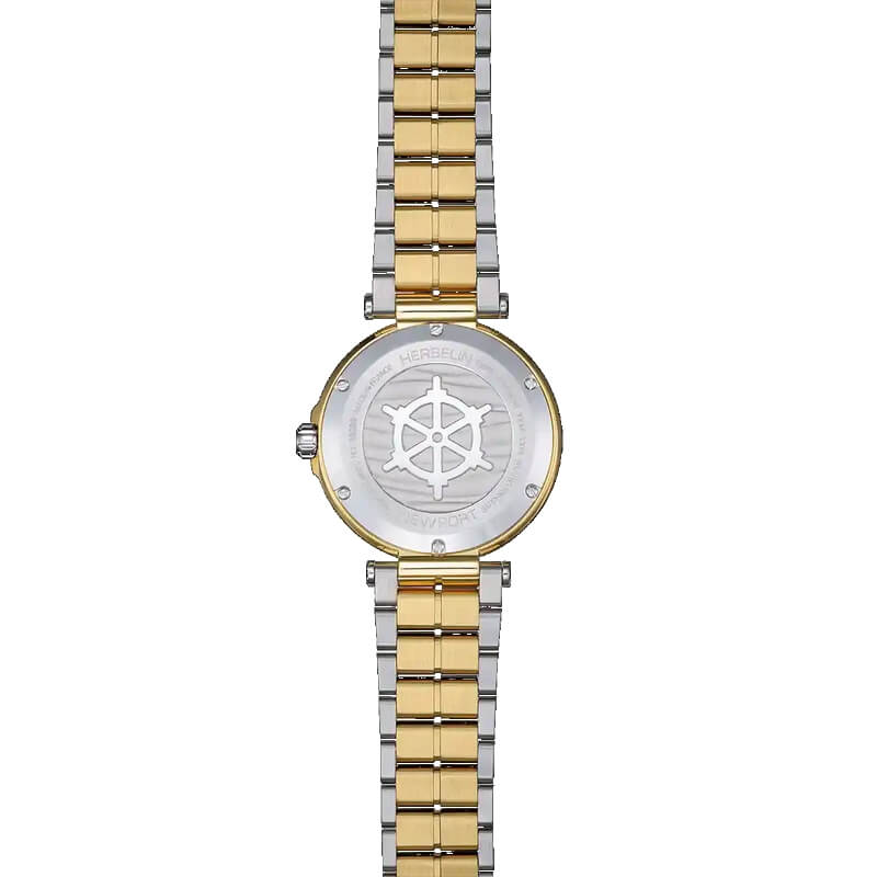 montre-HERBELIN-NEWPORT-femme-acier-inoxydable-18289BT1N35-dos Montre Femme NEWPORT HERBELIN, Acier 18289BT1N35, dos