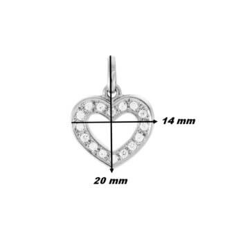 Pendentif Cœur Argent et Oxydes ROBBEZ MASSON, dimensions