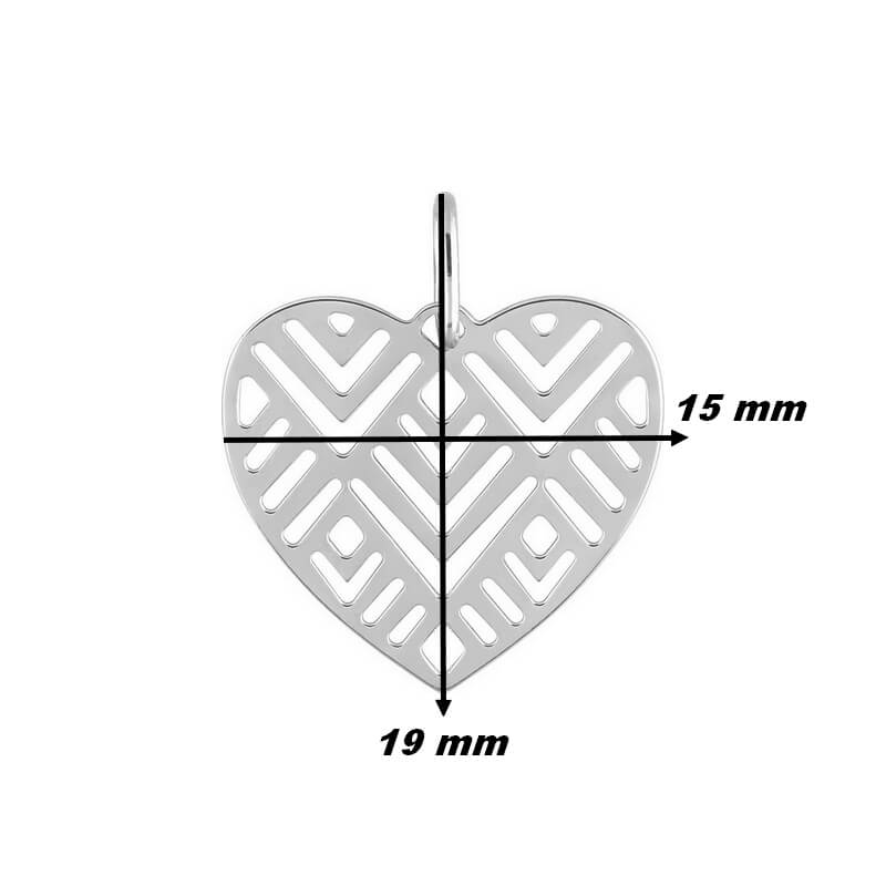 Pendentif Cœur ajouré Argent ROBBEZ MASSON, dimensions