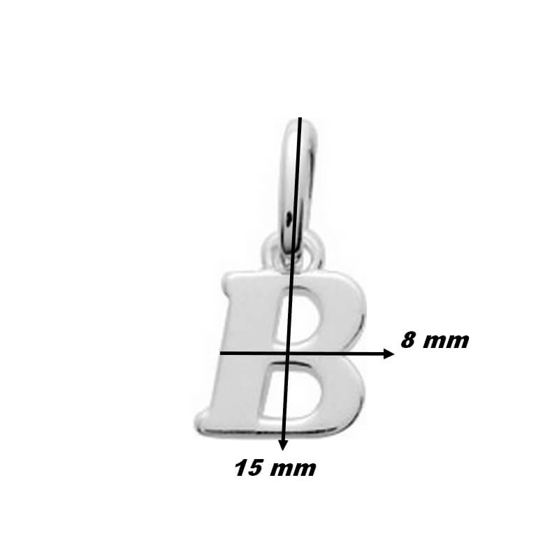 Pendentif lettre B Argent ROBBEZ MASSON, dimensions