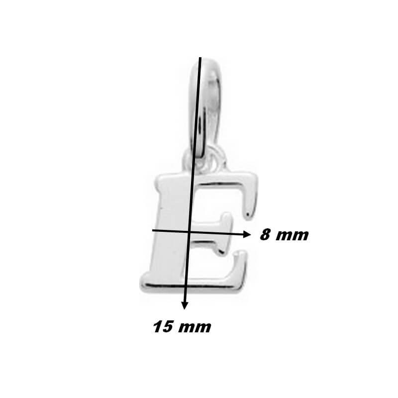 Pendentif lettre E Argent ROBBEZ MASSON, dimensions