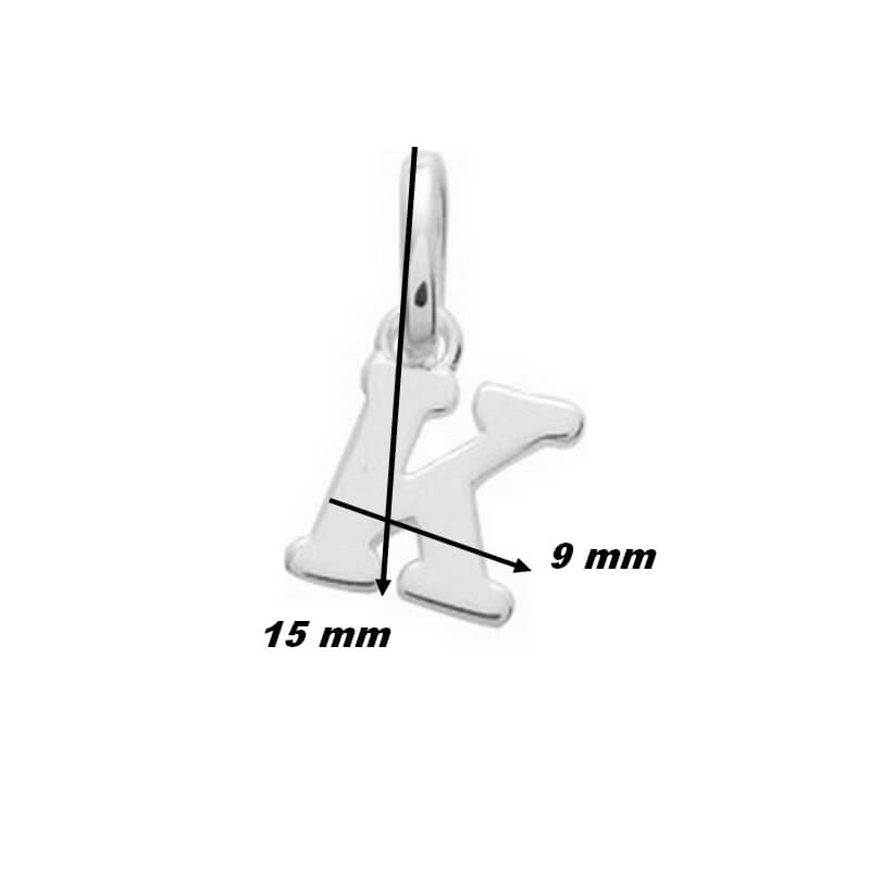 Pendentif lettre K Argent ROBBEZ MASSON, dimensions