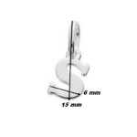Pendentif lettre S Argent ROBBEZ MASSON, dimensions