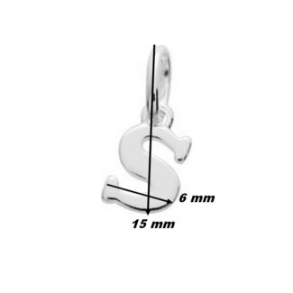 Pendentif lettre S Argent ROBBEZ MASSON, dimensions