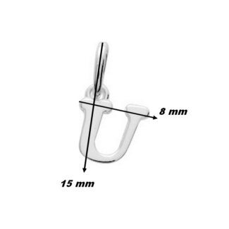 Pendentif lettre U Argent ROBBEZ MASSON, dimensions