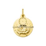 Pendentif médaille naissance Or jaune 750/1000 ROBBEZ MASSON, dimensions