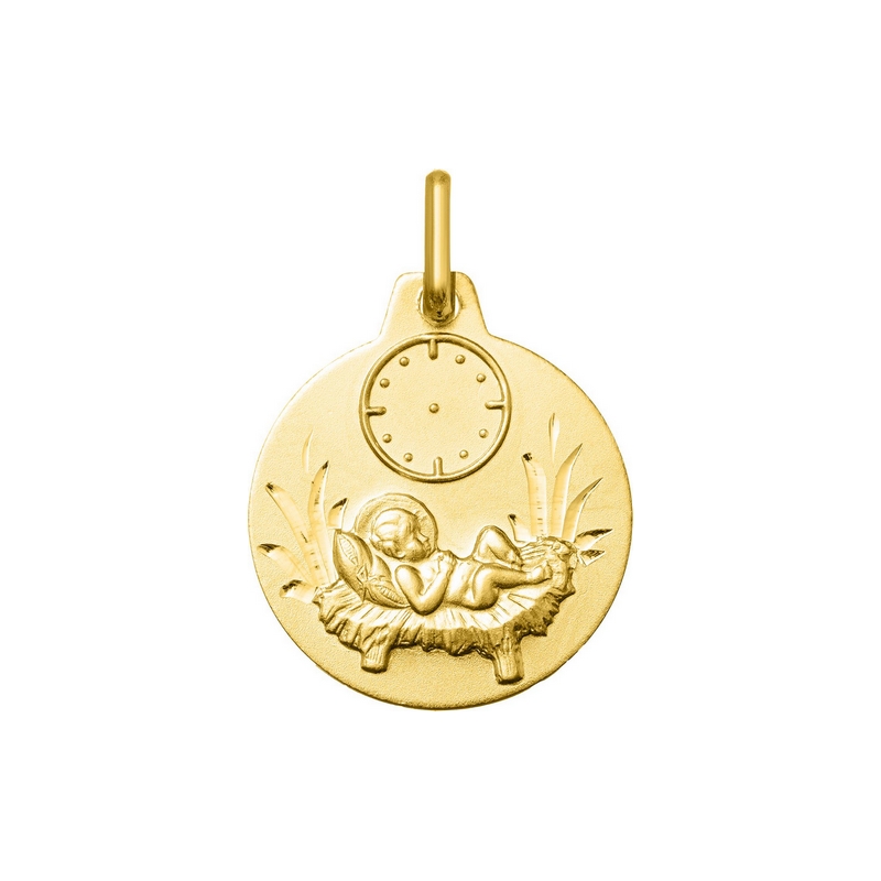 Pendentif médaille naissance Or jaune 750/1000 ROBBEZ MASSON