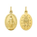 Pendentif médaille Vierge miraculeuse Or jaune 750/1000 ROBBEZ MASSON