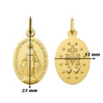 Pendentif médaille Vierge miraculeuse Or jaune 750/1000 ROBBEZ MASSON, dimensions